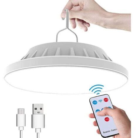 Lampe de Camping Solaire LED Rechargeable par USB avec Télécommande, 5 Modes Lumière de Tente IPX7 Étanche Lampe de Camping avec Power Bank pour Randonnée, Ouragan, Charge D'urgence (1/5)