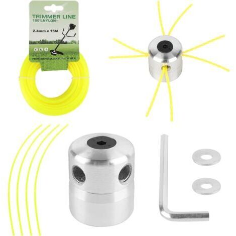 AHLSEN Tête de coupe universelle M8 M10 avec fil de coupe en nylon de 2,4 mm x 60 m (couleur de corde aléatoire) (1/5)