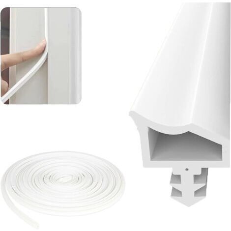 Joint de cadre de porte 10M pour l'isolation acoustique, joint de porte cadre en bois blanc, coupe-bise et joints de porte, pour la résistance à l'humidité, l'isolation acoustique et la prévention des (1/5)