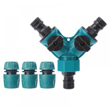 Sunxury – Raccord rapide tuyau d'arrosage en Y – 3 voies avec commutateurs rotatifs – Plastique ABS – 2 connecteurs inclus (1/5)