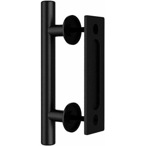 Poignee de porte coulissante Pour la porte de grange coulissante,24cm/9“ Noir (1/5)
