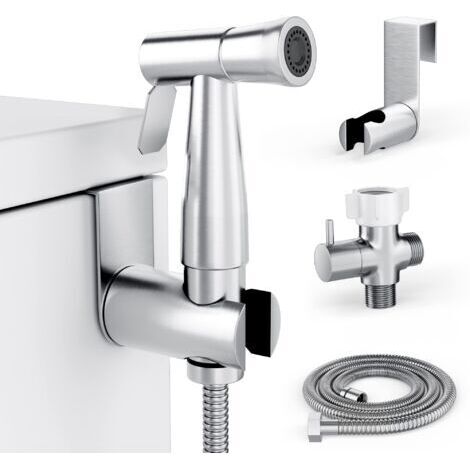 Pulvérisateur de bidet en acier inoxydable 304 – Installation facile sans outils – Raccords laiton et nylon – Pour hygiène efficace (1/5)