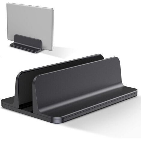 Support Ordinateur Portable Vertical, Support PC Portable en Aluminium, Réglable Bureau Laptop Stand, Noir (1/5)