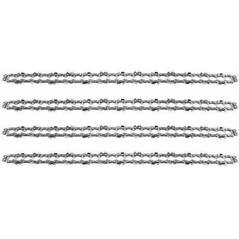 Lot de 4 Chaînes de Tronçonneuse pour Guide Chaîne de 16" (40 cm), 1,3 mm 59 Maillons d'Entraînement, Compatibles avec Stihl, Dolmar, Husqvarna, Einhell, Bosch, Makita et autres (1/4)