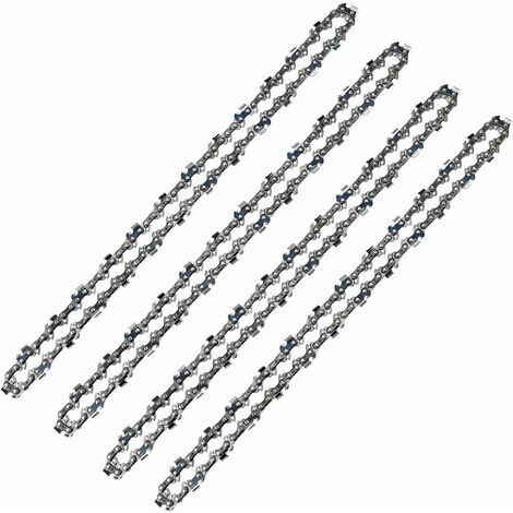 Chaîne de tronçonneuse 52 Maillons, Pas de 3/8" LP, Jauge 050" (1,3mm) Faible Rebond (Low-Kickback), Lot de 4 Chaînes de Tronçonneuse 52 Entraineurs pour Guide-Chaîne de 14" (35 cm) (1/5)