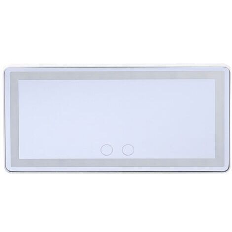 Miroir cosmétique de voiture, sundiguer, éclairage LED, rechargeable, réglable en trois couleurs, matériau ABS/verre/élastique, noir (1/5)