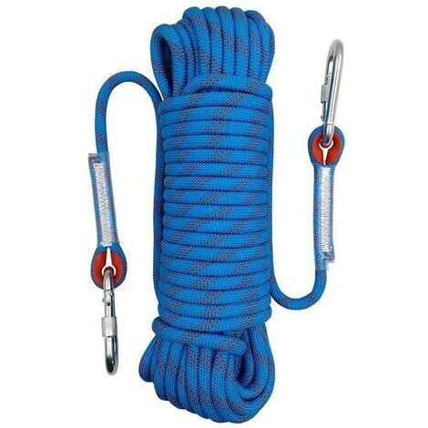 Corde d'escalade 15 m – Nylon tressé haute résistance – Force de traction 1000 kg – Pour spéléologie et randonnée