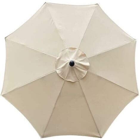 Housse de parasol 3 m – Tissu polyester imperméable – Résistante aux UV – 8 baleines – Protection extérieure beige