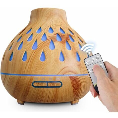 Diffuseur d'huiles essentielles 400ml – Humidificateur ultrasonique silencieux – 7 couleurs LED – Minuterie et arrêt automatique (1/5)