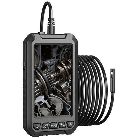 Caméra endoscopique, avec écran IPS HD de 5 pouces, 6+1 lumières LED, IP67, 5 m, batterie 2000 mAh, noir (1/5)