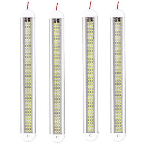 Lot de 4 lampes d'habitacle de voiture, LED, 12 V, blanc