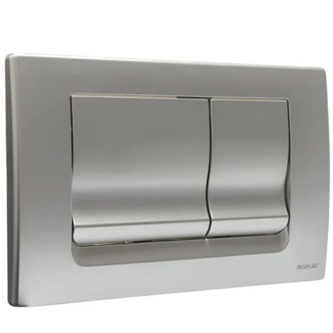 Plaque de commande WC double touche – Compatible réservoirs encastrés CESAME – Déclenchement 3/6 litres – Finition chromée mat – Dimensions 160 x 245 mm