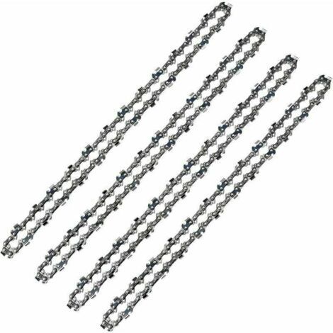 Chaîne de tronçonneuse 52 Maillons, Pas de 3/8 LP, Jauge 050 (1,3mm) Faible Rebond (Low-Kickback), Lot de 4 Chaînes de Tronçonneuse 52 Entraineurs pour Guide-Chaîne de 14 (35 cm),de DEBUNS (1/5)