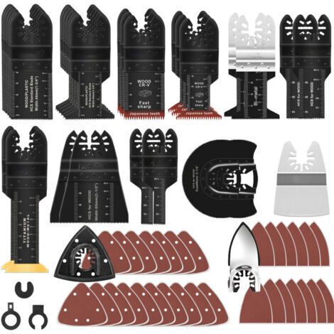 Ensemble de 116 lames de scie multi-outils accessoires universels pour outils oscillants compatible avec Einhell Makita DTM51Z Dremel Parkside et plus (1/5)