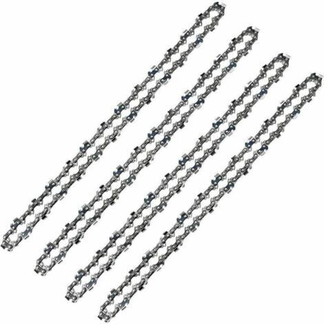 Lot de 4 Chaînes de tronçonneuse - 52 Maillons - Pas de 3/8' LP - Jauge 050' (1,3mm) - Faible Rebond (Low-Kickback) - Pour Guide-Chaîne de 14' (35 cm) (1/5)