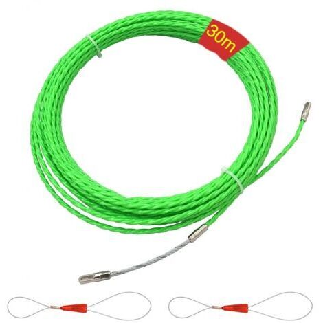 Tire Fils Electrique Aiguille Nylon avec Tête Flexible de Guidage 30M,Electricien Tire Fil Aiguille Passe Cable,Enfileur Fils électrique,Câble de Fil Électrique Tirant,Diamètre 4.5 mm(Vert) (1/5)