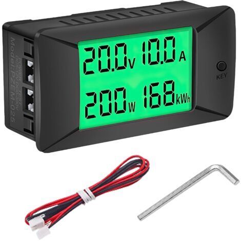 Ampèremètre Numérique Voltmètre,PZEM-025 Compteur électrique DC Voltmètre Testeur de Batterie Wattmètre D'énergie électrique 0300A/300V (50A) (1/5)