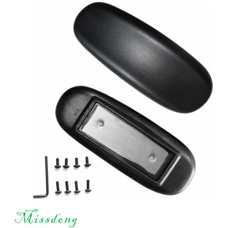 Lot de 2 coussinets de rechange universels pour accoudoir de chaise de bureau avec trou de montage Noir 10,2 cm 14 cm (1/5)