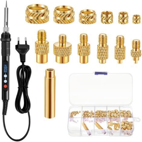 139 Pièces Kit de Fer à Souder, 90W Fer à Souder avec Contrôle de Température, Inserts Filetés M2 M3 M4 M5 M6 M8, Fusion à Chaud pour Impression 3D (1/5)