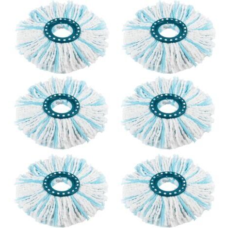 Lot de 8 têtes de rechange pour vadrouille Leifheit Clean Twist Disc Mop/Clean Twist Disc Mop Ergo, vadrouille en microfibre pour tous les sols, vadrouille double fibre capable d'absorber efficacement (1/5)