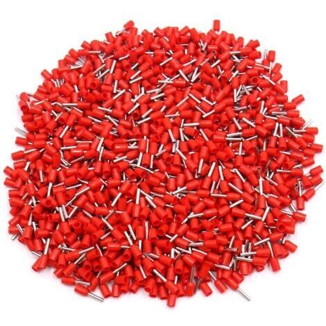 1000Pc 1mm2 AWG18 Isolation automobile fin cordon fil Borne rouge embouts (1/2)