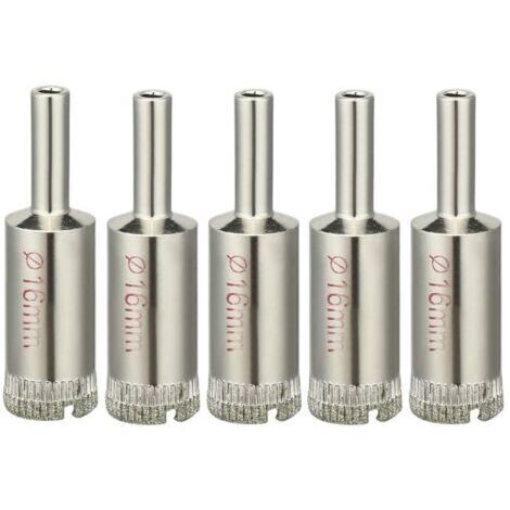 sourcingmap 5pcs Trépan Diamant Foret Scie Cloche 16mm diamant enduit Scie Cloche pour verre carreaux céramique marbre roche porcelaine (1/5)
