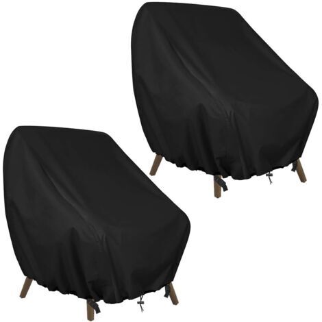 Housse de Chaise de Jardin 2 pièces, Housse pour Fauteuil 89x97x74cm, Housse de Protection pour chaises Extérieur, Tissu Oxford 420D Imperméable, bâche pour chaises de Balcon (1/5)