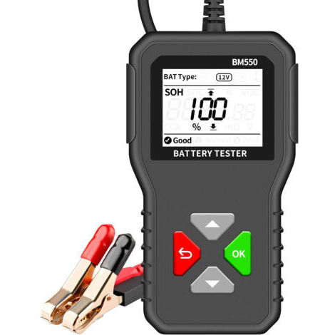 Testeur de Batterie AUTO 6V 12V 24V, BM550 100-2000 CCA 2-200Ah Testeur d’alternateur automobile Analyseur de batterie numérique pour Voiture/Camion/Moto/ATV/SUV/Bateau/Yacht (1/5)