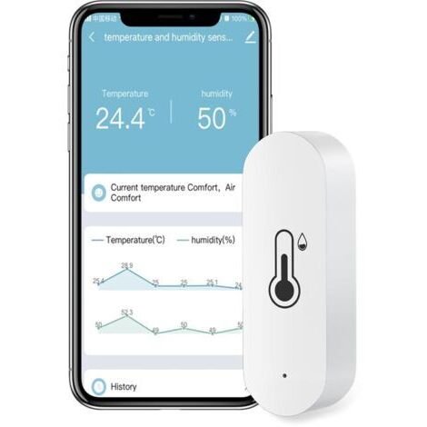 Thermomètre hygromètre WiFi sans fil intelligent pour la température intérieure et l'humidité, application d'alerte de notification fonctionne avec Alexa, pour bébé, maison, garage, serre (1/5)