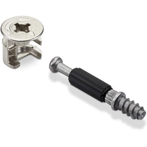 50 pièces Connecteur de Meubles Pièce de Raccordement de Meubles Roue Excentrique RASTEX 15 (Ø 15 mm) et cheville Twister DU 232 T (M6 x 11 mm) Ferrure d'assemblage à excentrique de (1/3)