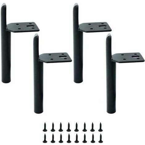 4 Pièces Pied pour Meuble de Bricolage, Pieds en Métal, Pieds de Meuble, Pieds en Fer, Pieds D'Armoire, avec 16 Vis, pour Canapé, Table Basse, Meuble TV, Lit, Meuble (1/5)