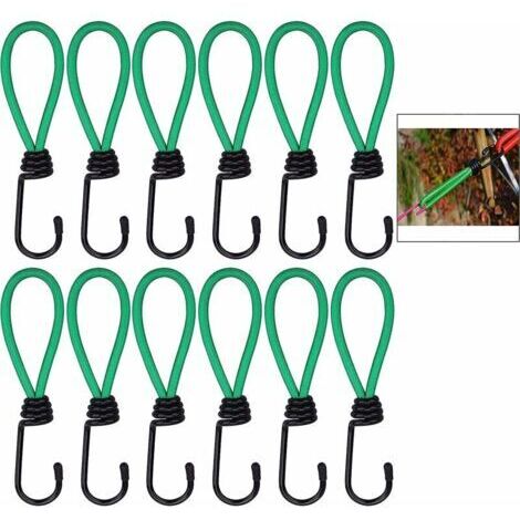 Ahlsen 15 Pièces Crochet Tendeur, Tendeur Bache Crochet Tendeurs élastique Camping avec Crochet, Sangle Élastique pour Bâches, (1/5)