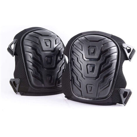 Ahlsen Genouillères professionnelles, Rembourrage en mousse ultra résistante, Coussin en gel confortable, Clips de fixation faciles à ajuster, Noir, 1 paire (1/5)