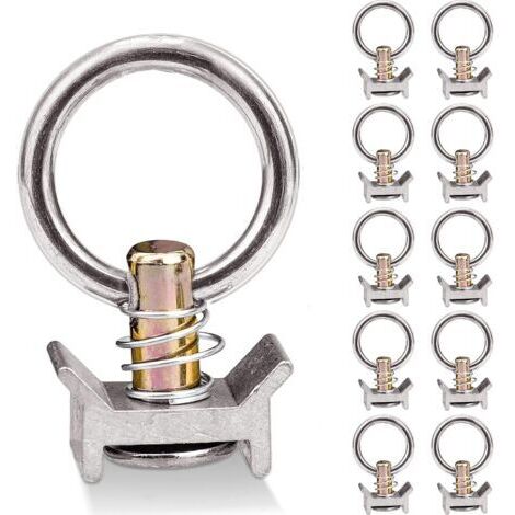 Ahlsen 10pcs Pions D'arrimage Aéro Rail Arrimage Pion d'ancrage Anneau Ferrures avec Anneau 1000 kg pour Rail D'arrimage Aéronautique (1/5)