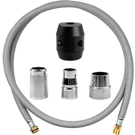 AHLSEN Flexible de Douche, Tuyau Tressé en Acier Inoxydable, avec 3 Adaptateurs, Tuyau Douche Acier Inoxydable aux Robinets de Cuisine et aux Robinets e Réservoir de Salle de Bain, with Weight Ball (1/5)