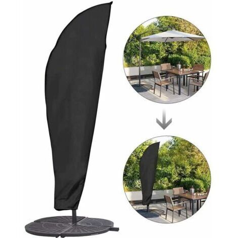 Ahlsen Accessoire pour parasol Housse de protection pour parasol avec tige et parasol déporté 280CM Grand parasol Protection contre les intempéries, les UV, le vent Outdoor pour parasol déporté (1/5)
