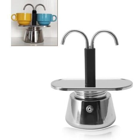 Moka Pot, 90 ML Mini Moka Pot, Cafetière En Acier Inoxydable De Style Italien, Cafetière Espresso DIY Délicieuse, Pour Faire Du Café Rapidement, Pour Le Camping En (1/4)