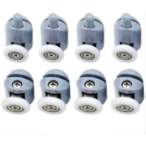 Roulettes pour Porte de Douche 8 pièces Galets de porte de douche Roulette Porte Coulissante Douche Roulettes Cabine de Douche pour Porte Douche Salle de Bain 25 mm (1/5)