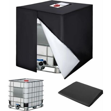 Ahlsen Bâche Réservoir d'eau IBC 600 L Couverture Container Citerne Eau Pluie avec Fermeture éclair Coupe-Vent Anti-UV 420D Résistant à la Déchirure (1/5)
