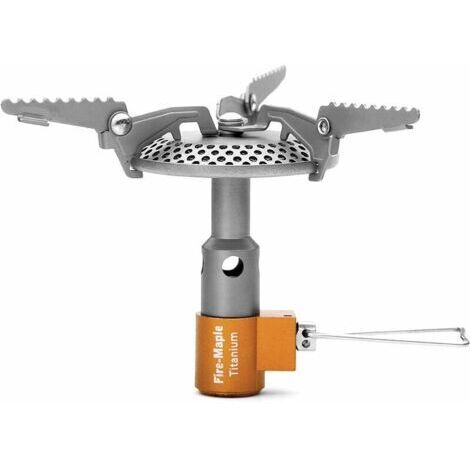 Ahlsen Réchaud de Camping, Mini Réchaud Gaz Portable et Pliable en Titane avec Allumage Piézo Réchaud Randonnée Outdoor Pique-Nique Ultra-léger 2300W FMS-116T (1/5)