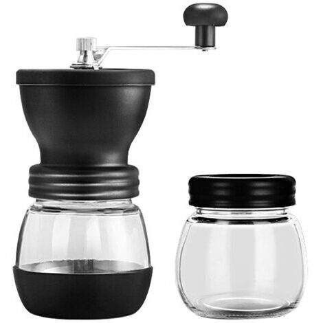 Ahlsen Moulin à Café Manuel Portable Moulins Manuels PoignéE En Acier Inoxydable Livré Avec Deux Bocaux en Verre Pour L'Espresso, la Maison, le Bureau, Les Voyages et Le Camping (1/5)