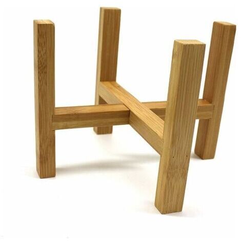 Ahlsen Rustic Primitives Support de pot de fleurs en bambou pour intérieur/extérieur Diamètre intérieur 16 cm (1/5)