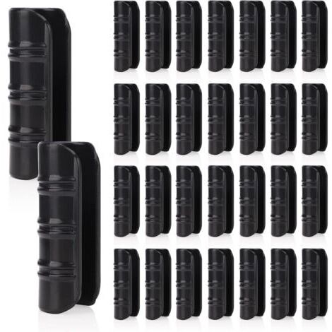 30 PCS Jardin Bâtiments Tube Clip, Clips en Plastique pour Serre Film Clip Tube Serrage Connecteur Kit, pour Serre Bannière Cadre Abris Noir 25mm (1/5)