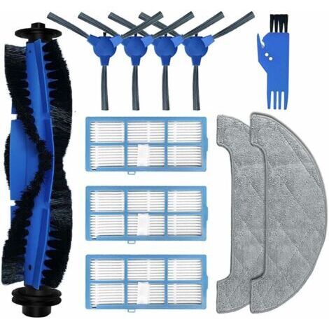 Accessoires Pièces de Rechange pour Robot aspirateur Proscenic 850T, Ultenic D5s Pro, Ultenic D5s Pro+, Uoni S1, 1 Brosse Principale, 4 brosses latérales, 3 filtres Hepa, 2 lingettes, 1 Outil (1/4)