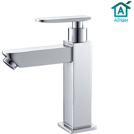 Robinet Eau Froide pour Lave-Mains Robinet Salle de Bain Chromé Poignée Simple Mitigeur Robinet Lavabo (1/4)