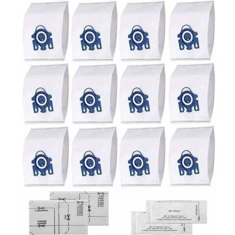 FOREHILL HyClean 3D FJM Sac d'Aspirateur pour Miele (12 sacs, 2 filtre pour moteur, 2 filtre évacuation) Sac d'Aspirateur pour Miele GN Pack XXL, Alternative pour Miele 9917730 GN HyClean 3D (1/4)