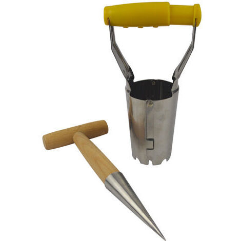 Outils de jardinage Ensemble de repiquage de semis, outils de plantation pour le repiquage de petits semis Ensemble de semis, comprenant une perforatrice et un planteur de semis (12,5 7,2 28 cm) (1/4)