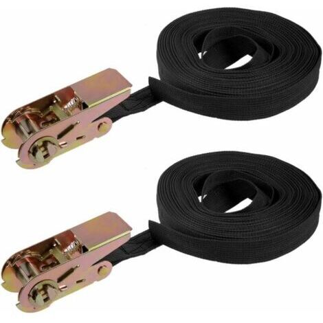 10mx25mm Sangle arrimage cliquet Sangles Cargo 250kg Charge Travail 2Pcs (1/4)