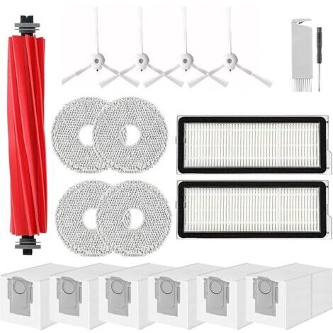 Accessoires pour Roborock Qrevo Pro, Qrevo S, Qrevo MaxV Aspirateur,1 Brosse Principale, 2 Filtres HEPA, 6 Sacs à Poussière (1/4)