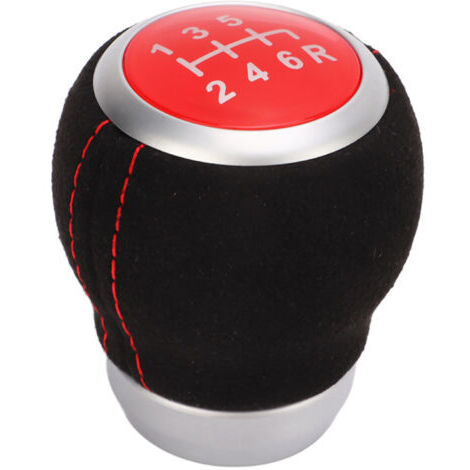 FOREHILL Tête de changement de vitesse à 6 vitesses pour voiture, anneau argenté, remplacement ergonomique et résistant à l'usure pour Subaru Red Top (1/4)